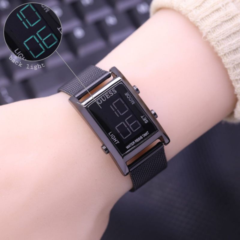 Jam Tangan Wanita / Cewek Guess Gc Digital Kotak Rantai Pasir