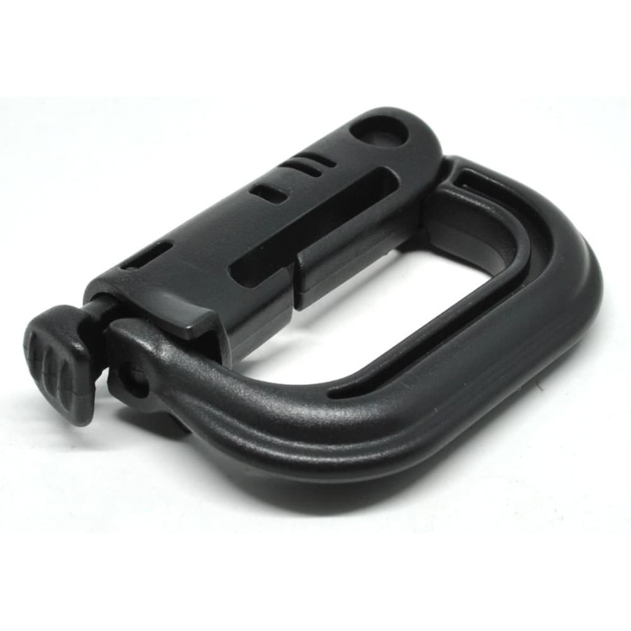 D D Ring Buckle Carabiner with Quickdraw - K307 - Black