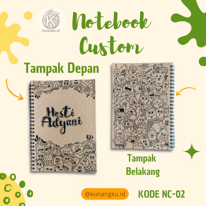 

NOTEBOOK CUSTOM NAME DOODLE ART | A5 | 100 Halaman
