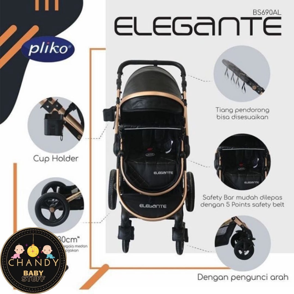 STROLLER BABY KERETA DORONG BAYI PLIKO ELEGANTE 690 AL