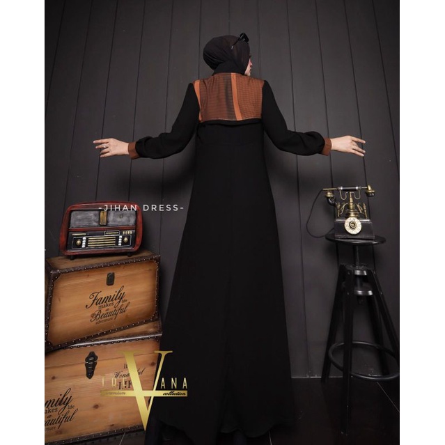 Jihan Dress Ori by Trevana Collection Premium / Dress Syar'i / Gamis Pesta Mewah / Baju Syar'i Terbaru / Dress Polos Mewah / Fashion Muslimah Branded-7