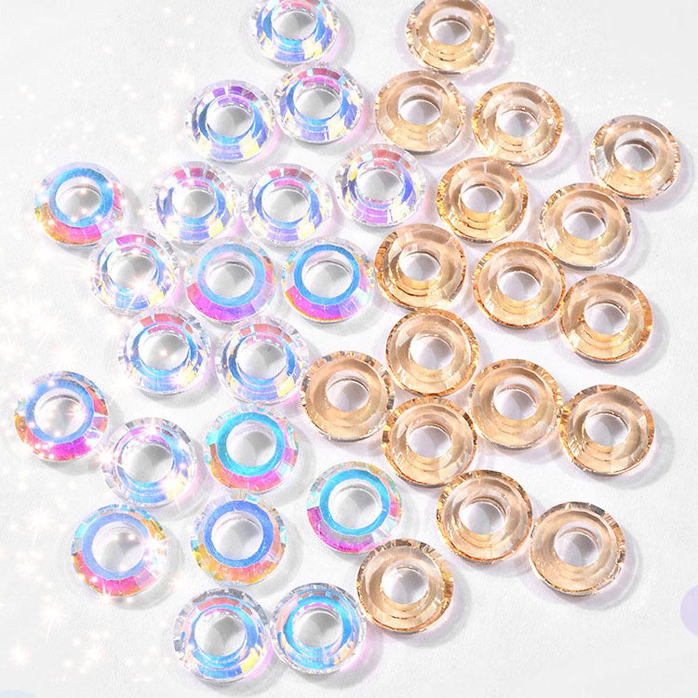 Mxbeauty Cincin Malaikat Kristal Perhiasan Warna-Warni Aurora Manikur Berlian DIY Nail Art Aksesoris