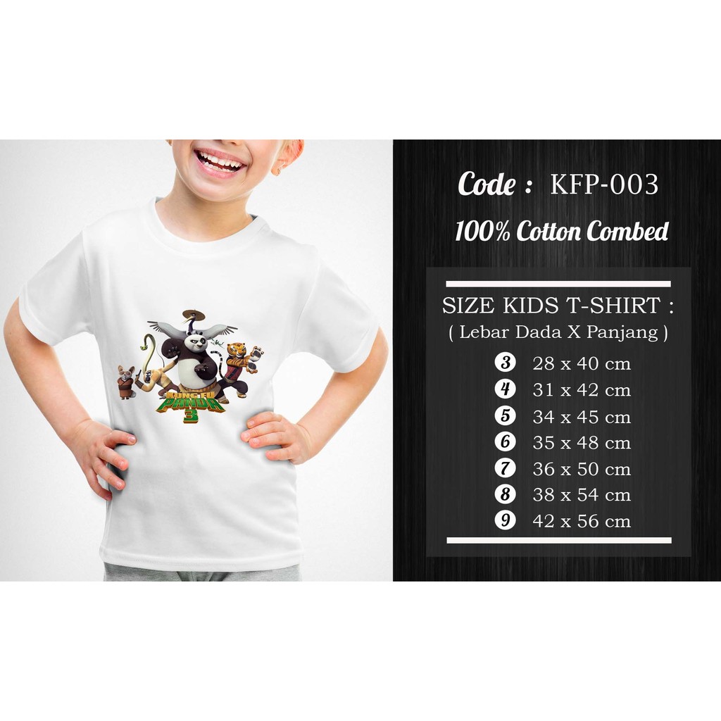 [FREE NAMA !!] Kaos Anak &amp; Family Kungfu Panda 100% COTTON PREMIUM