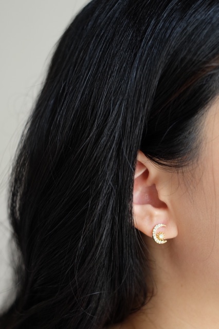 Ark.co - Calypso assymetric earrings anting bulan bintang asimetris