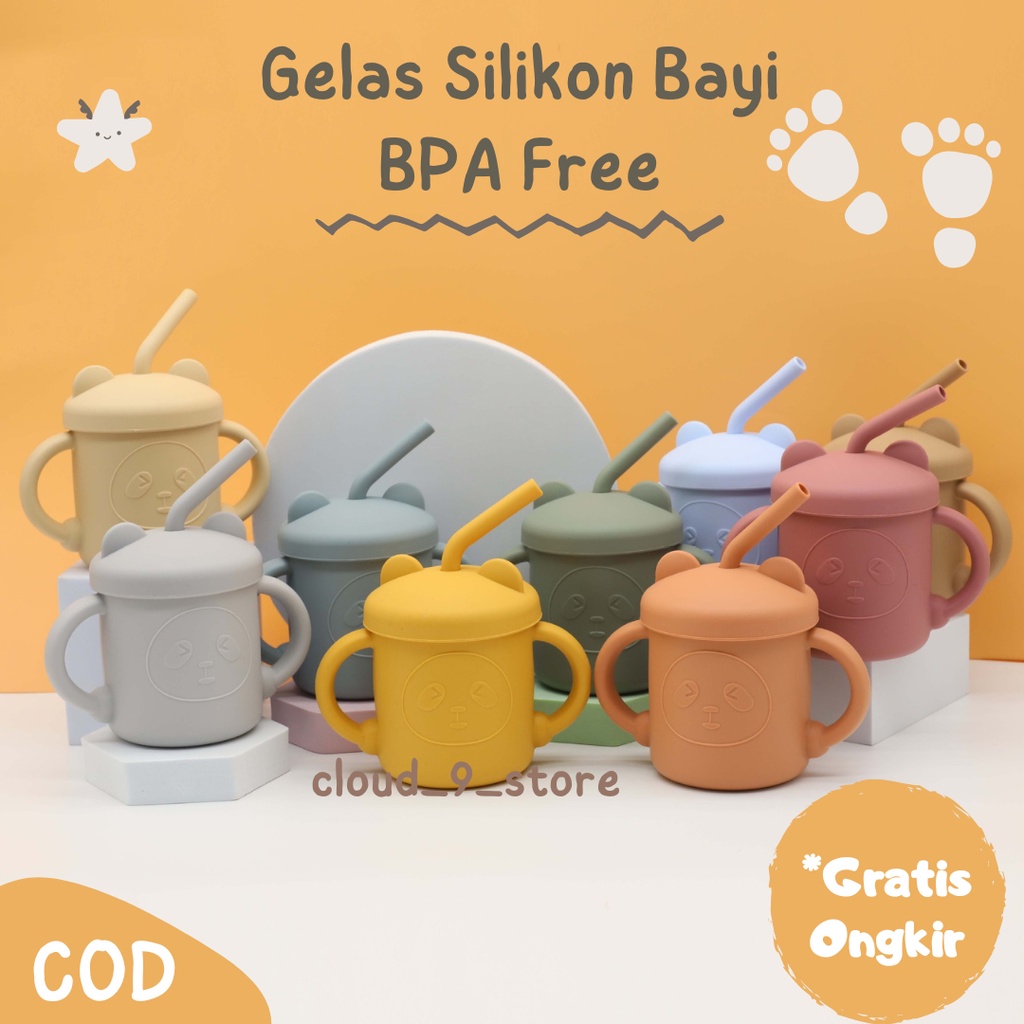 Gelas Silikon Bayi Gelas Silicon Bayi Bpa Free Baby Safe Training Cup Bayi Anti Tumpah Tempat Minum Bayi Gelas Minum Sedotan Anak Bayi Peralatan Mpasi Bayi Straw Cup Bayi Tempat Makan Bayi Mpasi Peralatan Makan Bayi Set Alat Makan Bayi