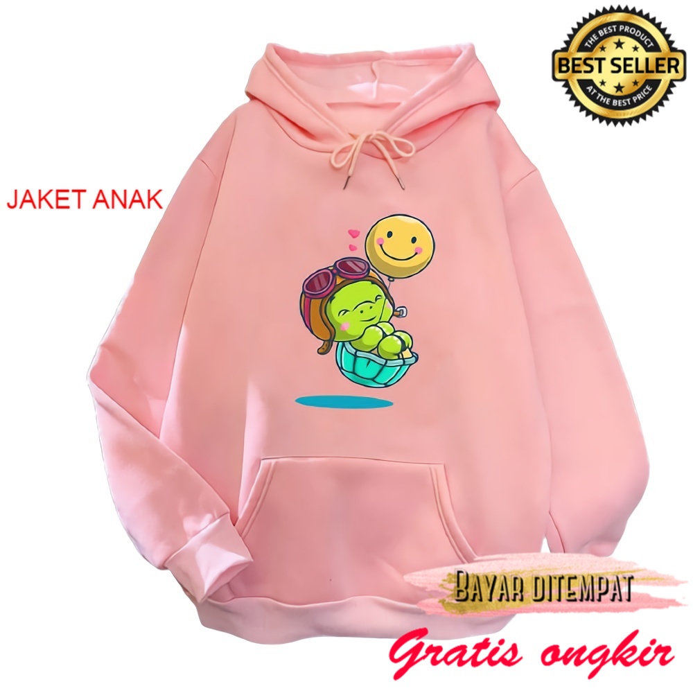 sd tk lucu korea pria wanita Sweater anak perempuan HAPPY TURTLE sweter jaket baju anak perempuan ja
