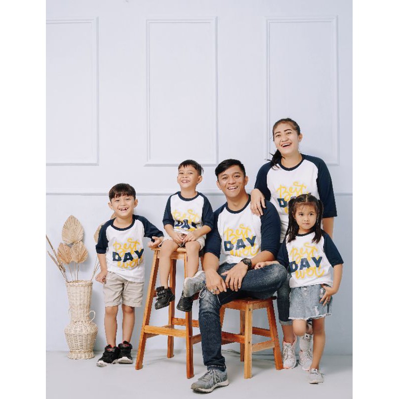 Baju kaos couple family keluarga sarimbit BEST DAY PUTIH YELUZI
