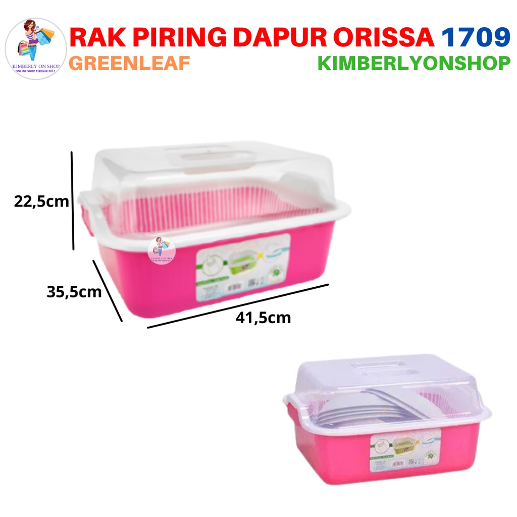 Rak Piring Plastik Dengan Tutup Orissa 1709 Green Leaf