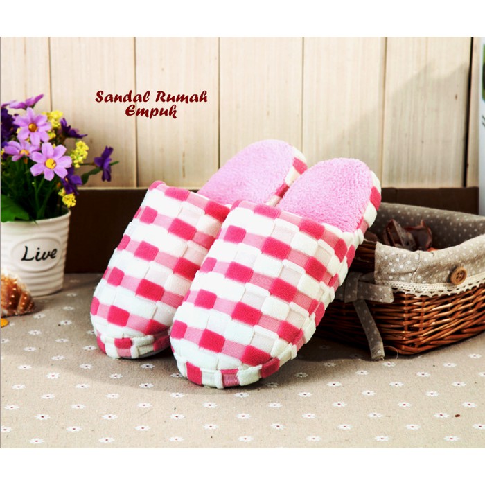 Sandal Rumah Empuk KOTAK-KOTAK (Sandal super empuk)