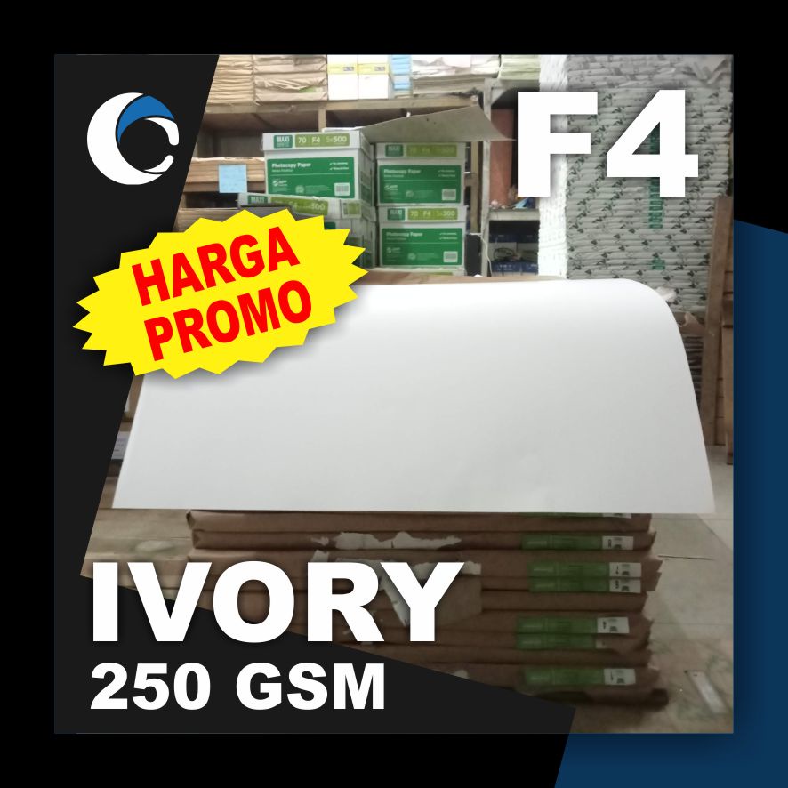 

KERTAS IVORY 250 GSM Uk [ F4 / POLIO ] 21.5 cm X 33 cm ( 50 LEMBAR )