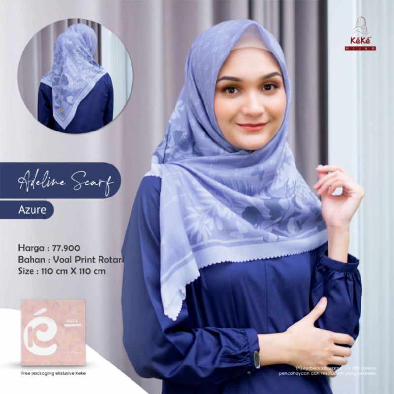 HIJAB SEGIEMPAT MOTIF KEKE ® ADELINE SCARF KEKE