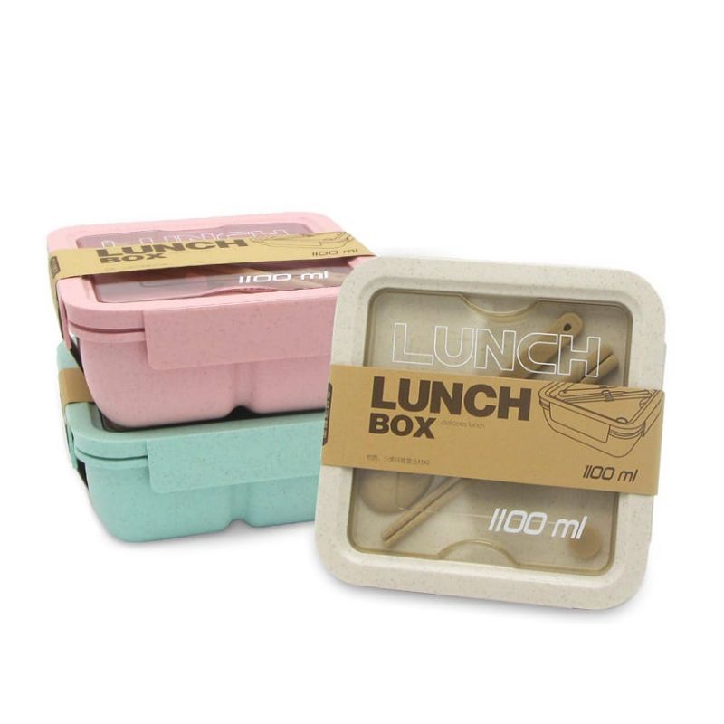 KOTAK MAKAN/ LUNCH BOX POLOS GANDUM 1100ML &amp; 850ML