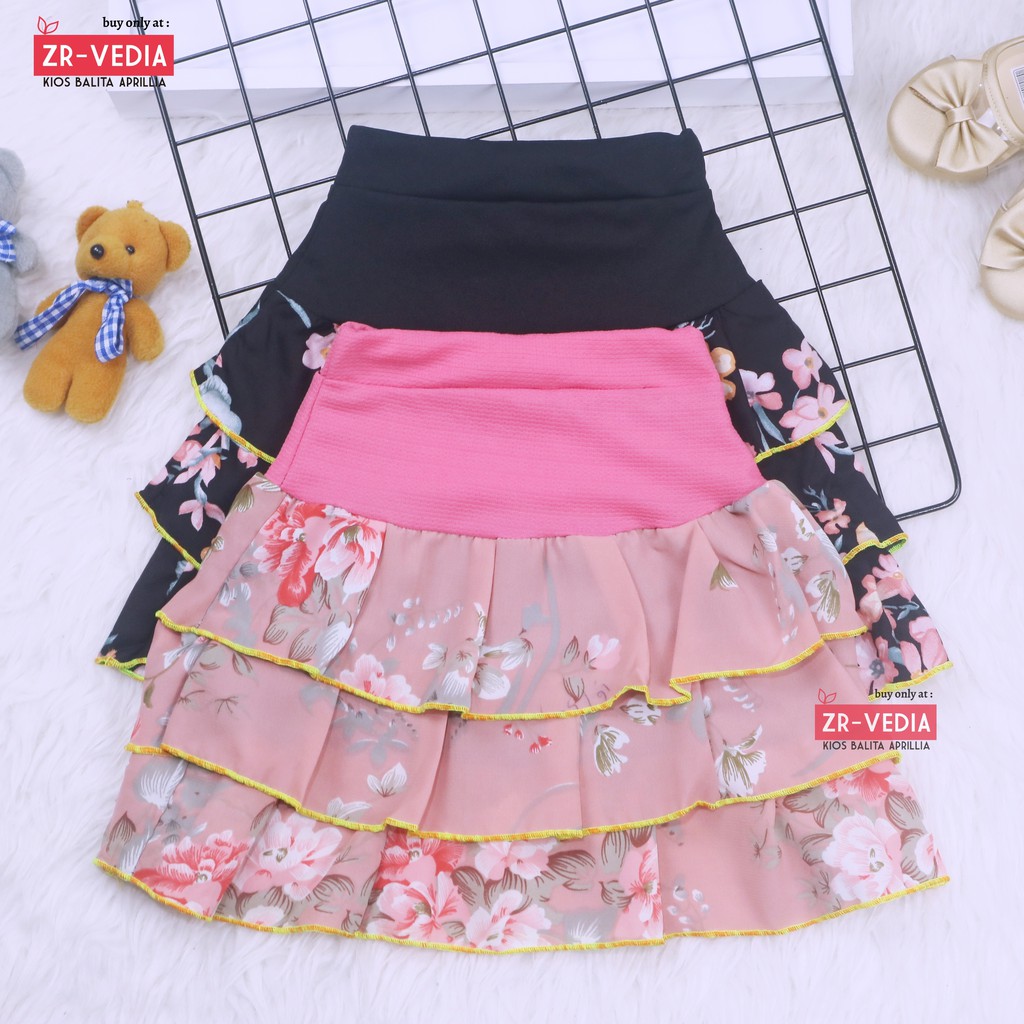 Sasha Skirt uk 1-2 Tahun / Rok Anak Perempuan Murah Skirt Pendek Polos Kaos Lucu Grosir Pakaian Adem