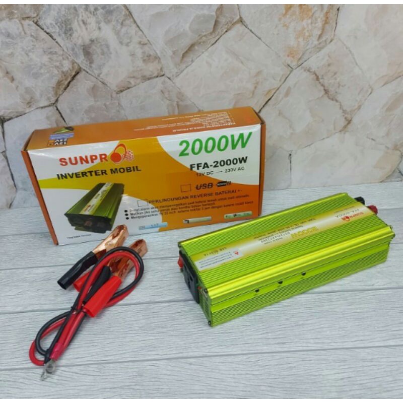 Cod Power Inventer Sunpro 2000watt 12v 24v Inventer Mobil FFA 2000