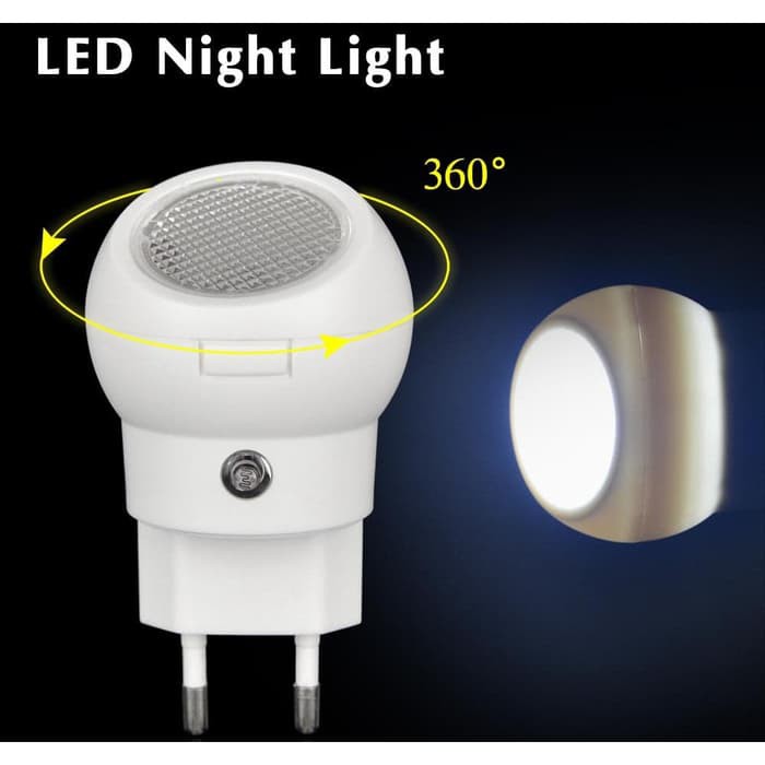 【GOGOMART】Lampu Tidur LED Sensor Cahaya Rotasi 360 Derajat