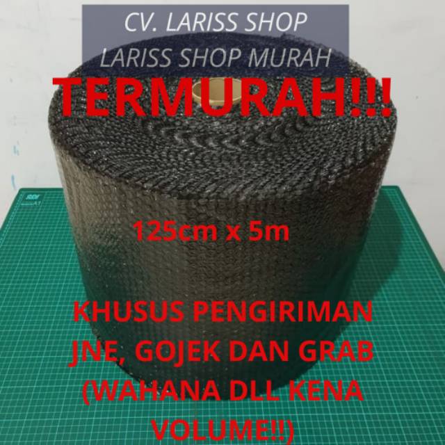 

Bubble Wrap 125cm x 5meter warna hitam untuk Packing Baru Termurah