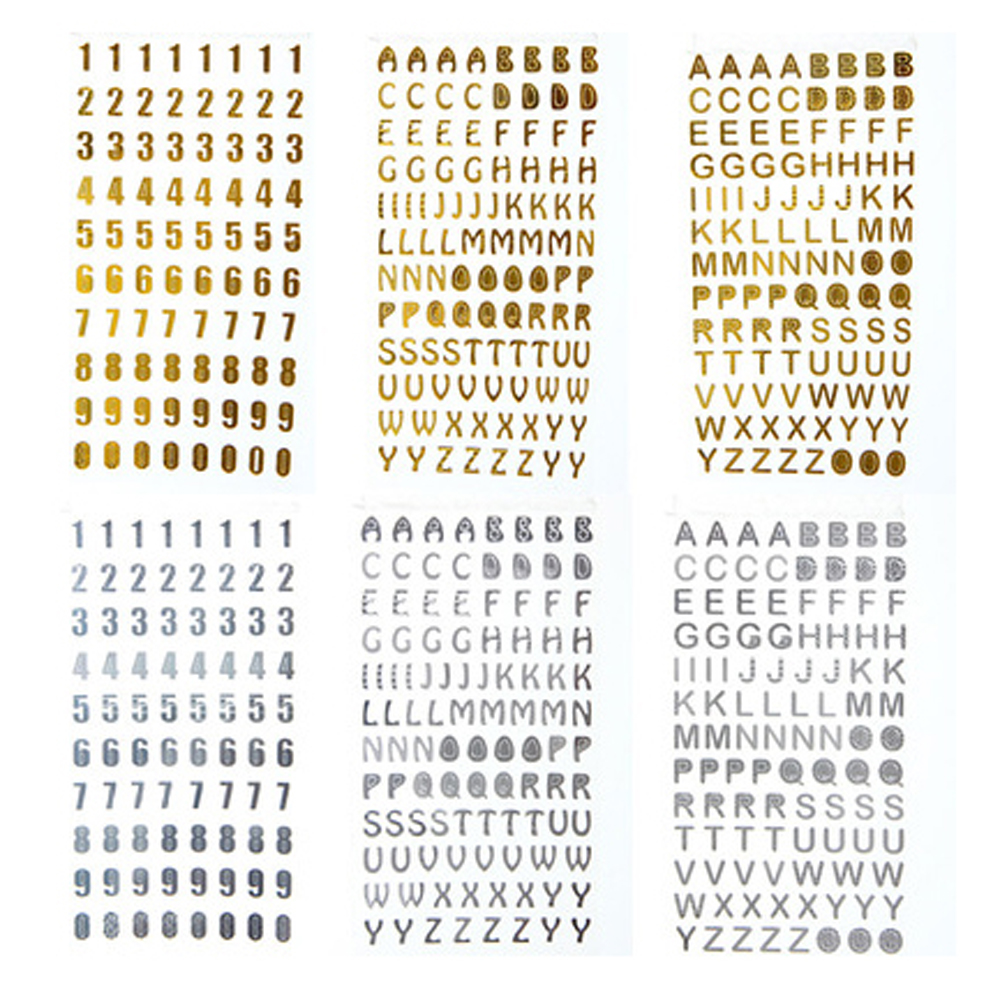 Mxbeauty Stiker Motif Angka / Huruf Untuk Dekorasi Buku Catatan / Album / Agenda Diy