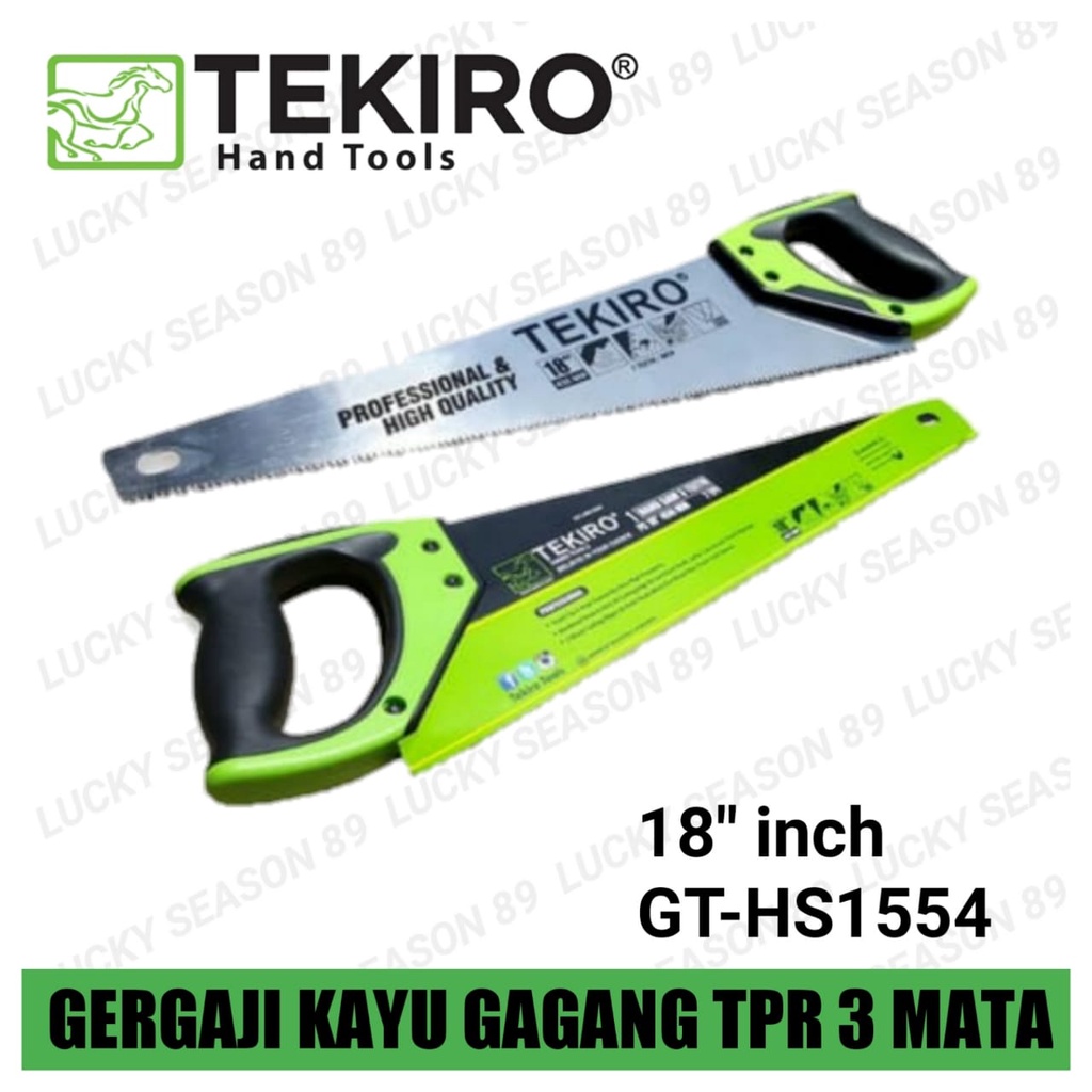 TEKIRO GT-HS1554 - GERGAJI KAYU 18 INCH GAGANG TPR 3 MATA