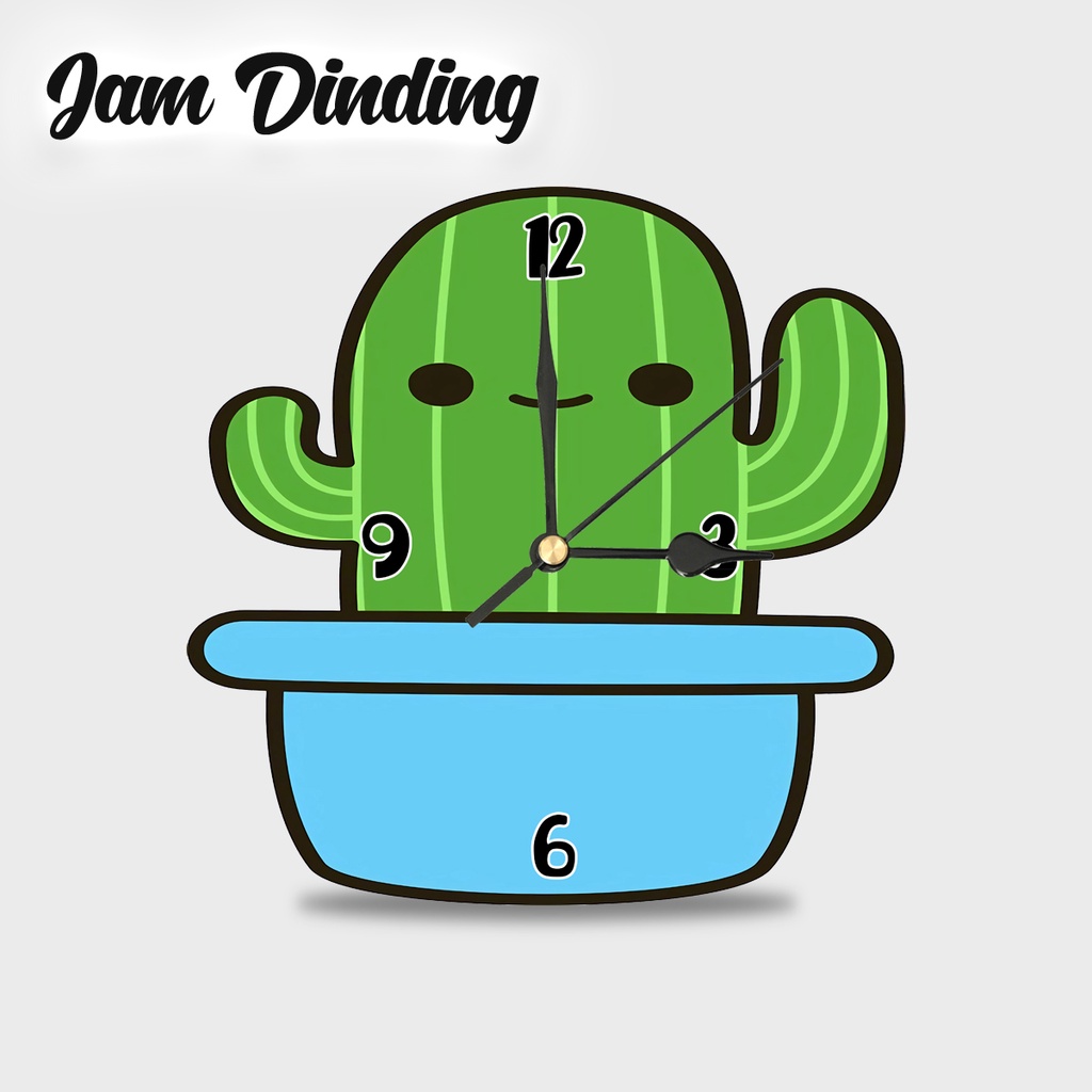 PROMO HIASAN JAM DINDING/Hiasan Jam Dinding Cantik/ Hiasan Jam Dinding Unik/ Jam Dinding Cantik-Kaktus-1