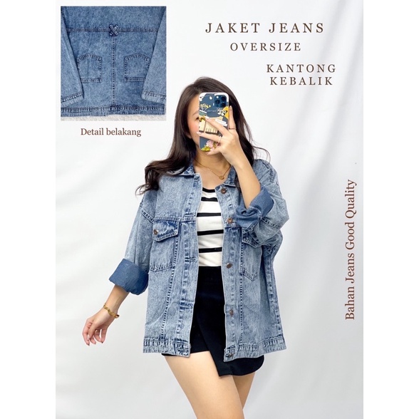 MDLV ~ Jaket Jeans Oversize Kantong Kebalik Jaket Jeans Cewek Jaket Jeans Premium Jaket Jeans Import Good Quality Women Jeans Jaket Fashion Import