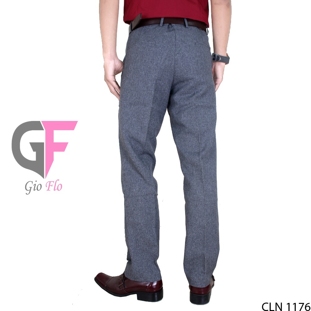 GIOFLO Celana Kerja Slim Fit Polos Formal Terbaru Pria Grey / CLN 1176