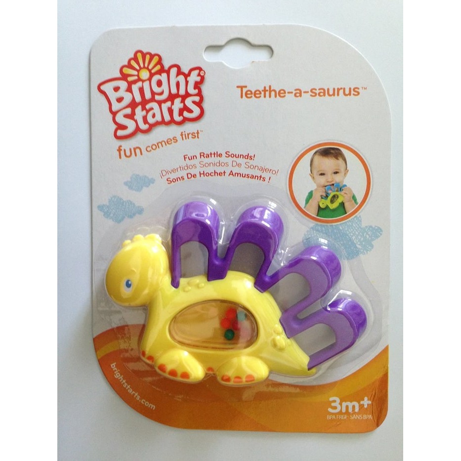 Bright Starts Teethe a saurus hijau or kuning