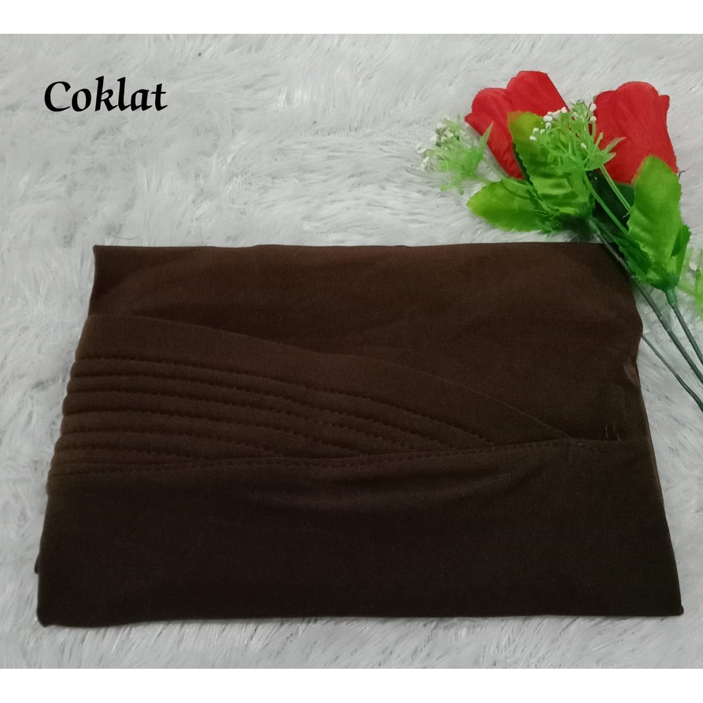 Best Seller...!!! Bergo Oval Polos / Hijab Harian Simple-Coklat
