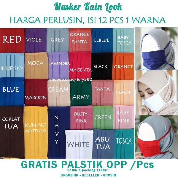 Promo Masker Kain Tali Panjang Lusinan Perlusin Masker Hijab Instan Murah Shopee Indonesia