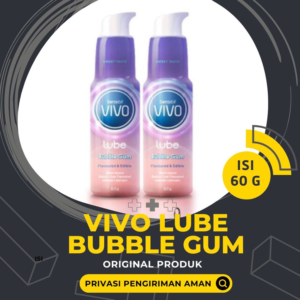 Pelumas Sex VIVO Lubricant BUBBLE GUM Lube 60 gr - Pelicin Seks Kondom Pria Wanita