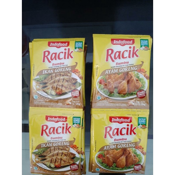 

Indofood racik bumbu Ikan, ayam goreng 20gr
