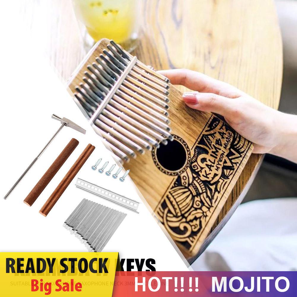 Mojito*17 Keys Kalimba DIY Keys+Bridge+Tuning Hammer Kit Thumb Piano Accessories