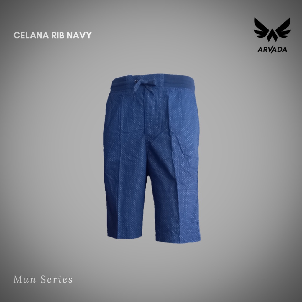 Arvada Short Pants Rib Printing Navy | Celana Pendek Rib