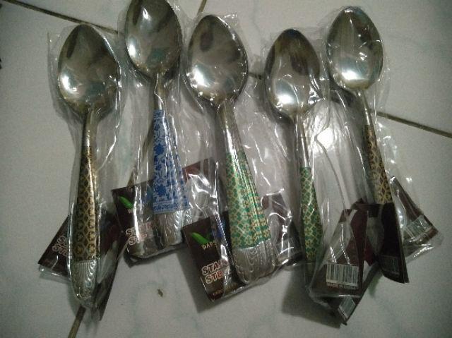 Sendok Batik 1lusin Sendok Makan Garfu Batik Stainlees Tebal