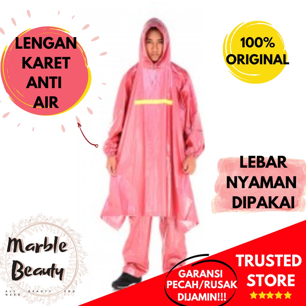 Jas Hujan Ponco Celana Tangan Karet Setelan Motor Pria Wanita Dewasa Tiger Head Rain Coat Murah