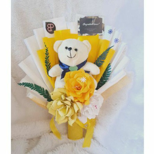 Buket Bunga Kertas Dan Boneka Wisuda - Buket Boneka Wisuda