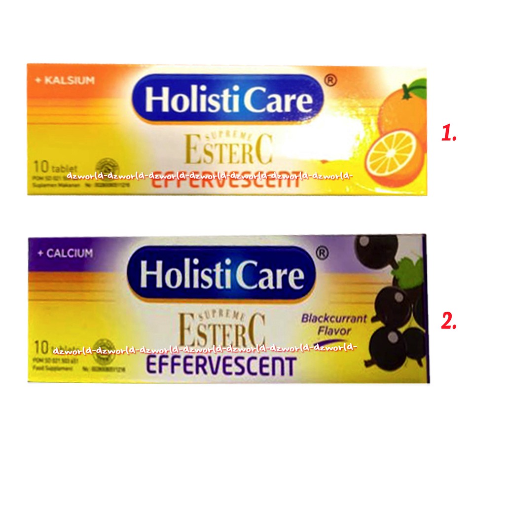 Holisticare Ester C Effervescent Plus Kalsium 10Tablet Rasa Jeruk meningkatkan daya tahan tubuh