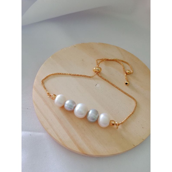 gelang serut mutiara asli