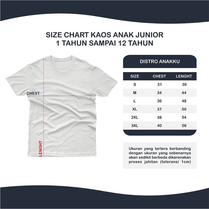 kaos anak distro 1-12 tahun bahan cotton combat 30s