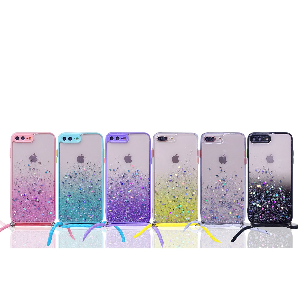 Softcase Glitter Tali Strap iPhone 6G iPhone 6G+ iPhone 7G/8G iPhone 7G+/8G+ iPhone 9G/XR iPhone 9G+