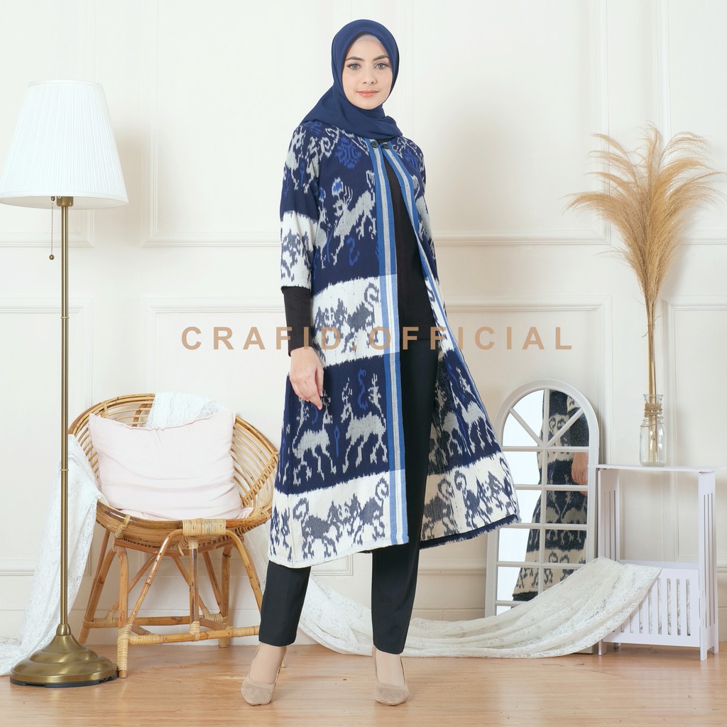 CRAFID HARA Long Cardigan Full Tenun 5 Motif