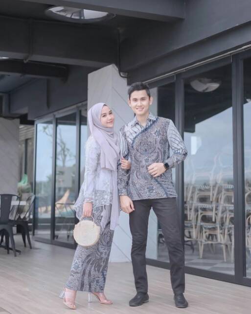 BATIK OFFICIAL - Batik Couple Shakila Payet Lengan Panjang | Couple Batik Brukat Modern