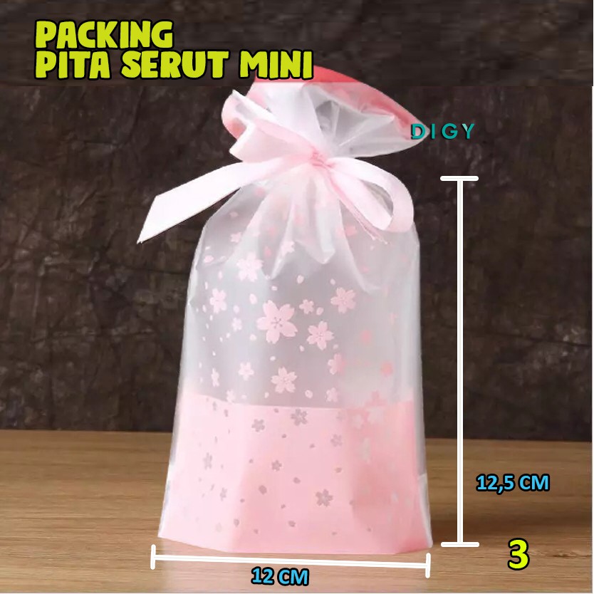 [5 pcs] Packing Serut Pita Mini Plastik Cookies Promo  Kantong Serut Gift Hampers