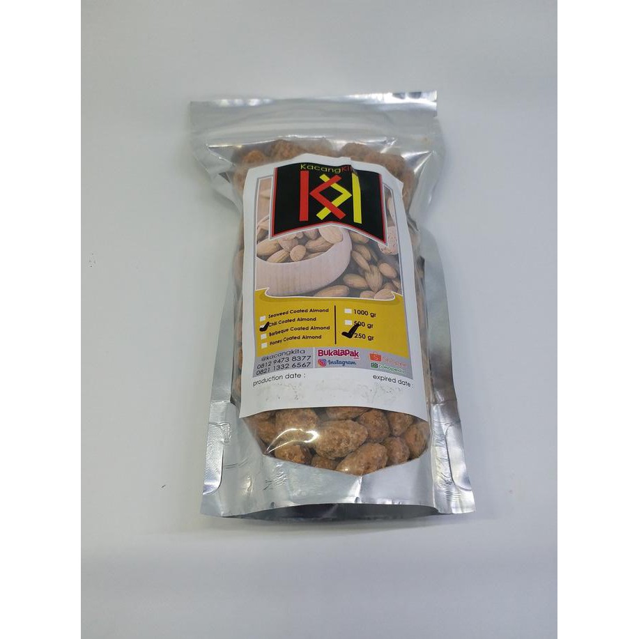 

Best Seller Chili Coated Almond / Snack Kacang Almond rasa Pedas 250 gr