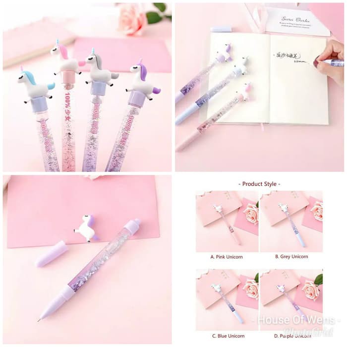 

PEN GEL GLITTER ISI AIR UNICORN PEN WAND PULPEN WATER GLITTER
