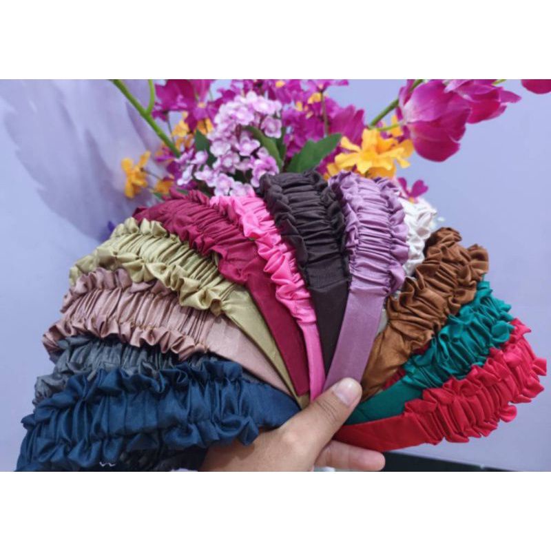 Bando scrunhie kerut gaya korea /bando viral/bando scrunhie ruffle