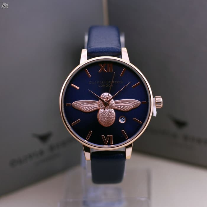 PROMO JAM TANGAN OLIVIA BURTON DATE ANALOG ROSE GOLD LEATHER