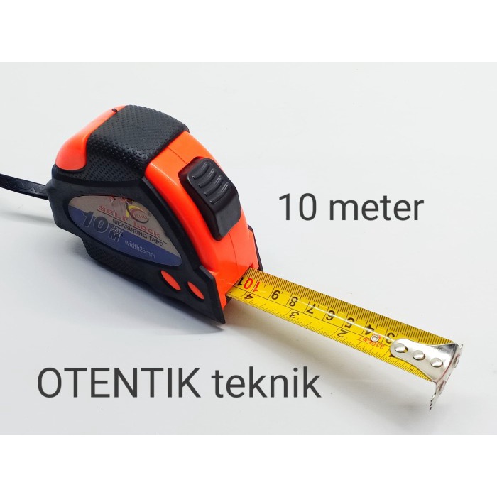 METERAN 10 METER LAPIS KARET - Meteran 10meter TAHAN BANTING - SELF LOCK MEASURING TAPE
