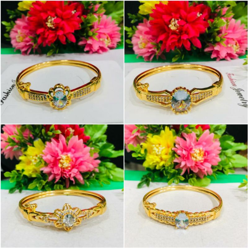 Fourfashion Gelang Tangan Bangle Dewasa Batu Permata YT042