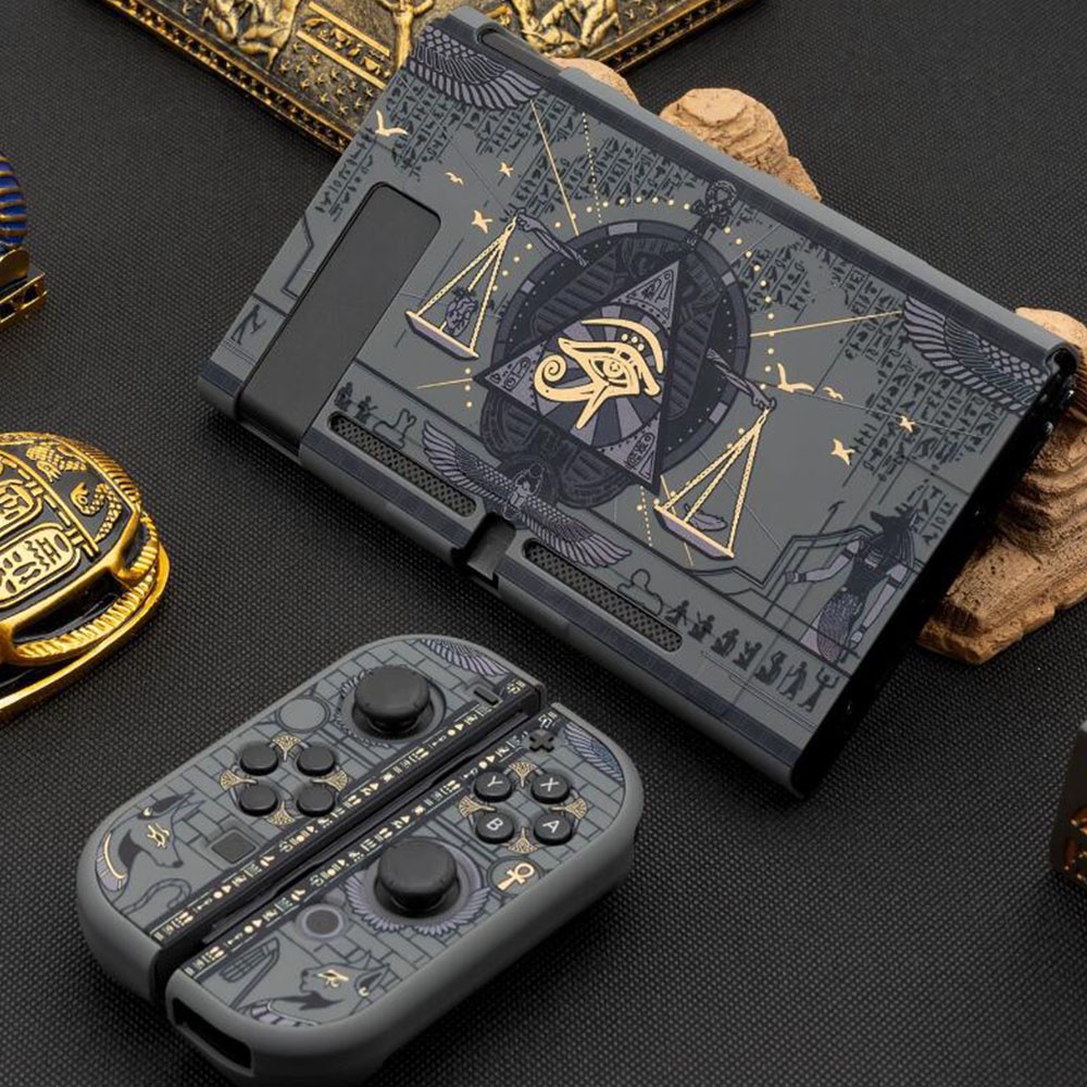 Geekshare Cthulhu Tas Hard Case Cover Pelindung Penyimpanan Controller Joy-Con Nintendo Switch Tema Mesir