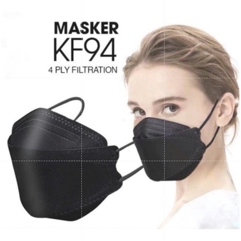 [KF94 hitam isi 10pc] Masker KF94 Warna Hitam isi 10pc / Masker KF94 Korea 4ply
